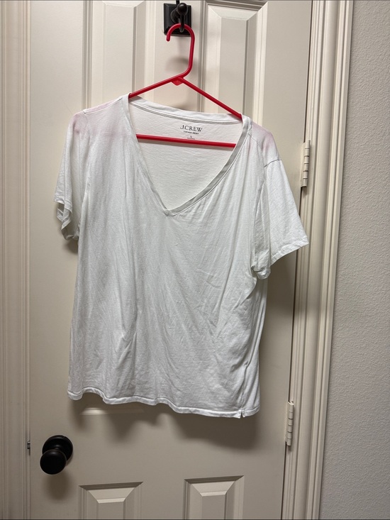 J. Crew Tops - J. Crew White V-Neck Short Sleeve Tee